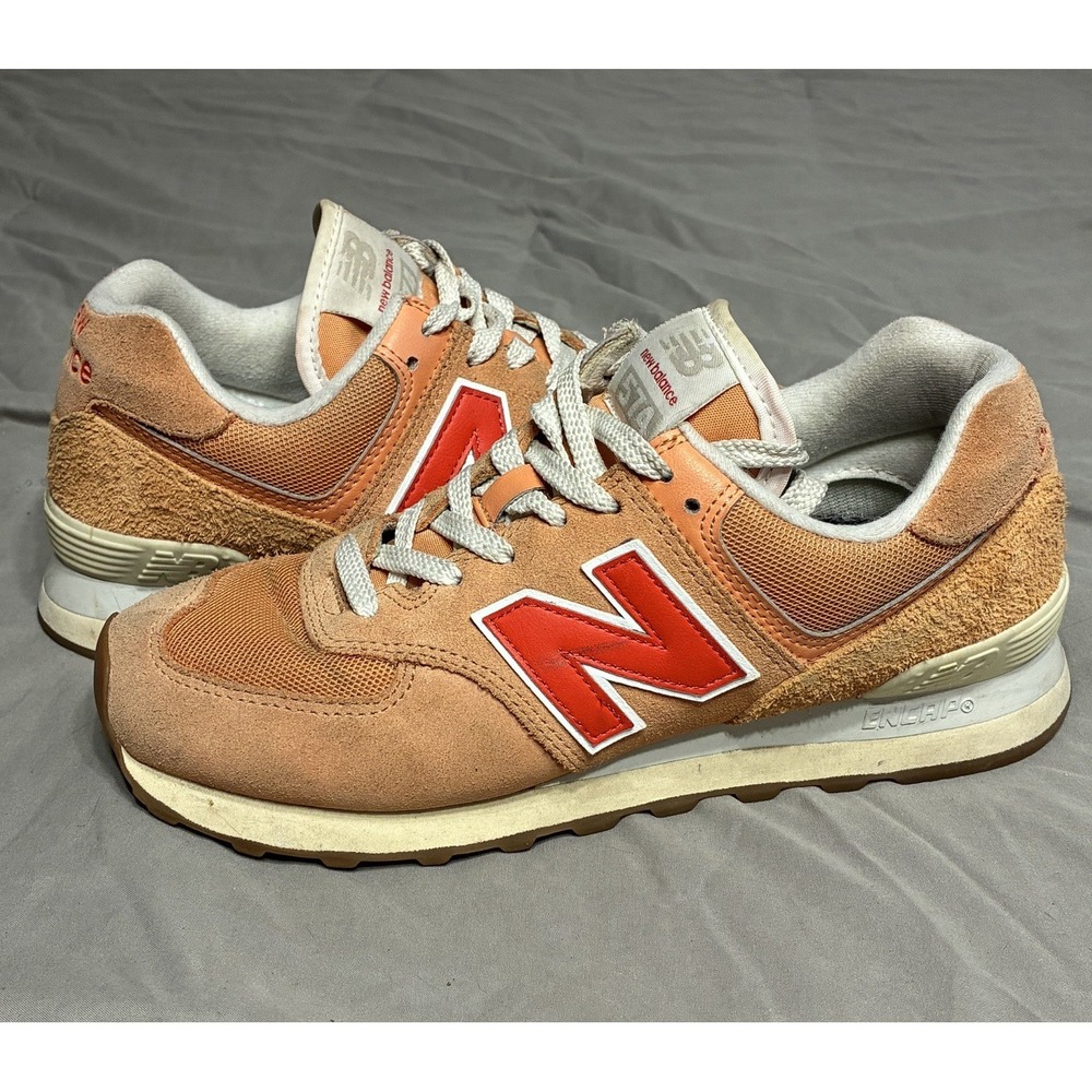 New Balance 574 Classic Women 8 Orange Suede Retro Sneaker WL574GO2